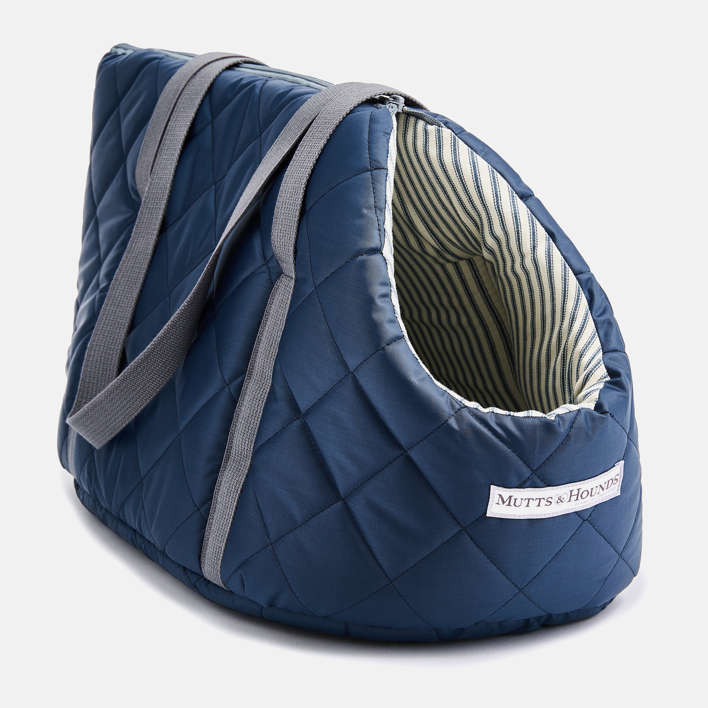 Navy Quilted Dog Carrier